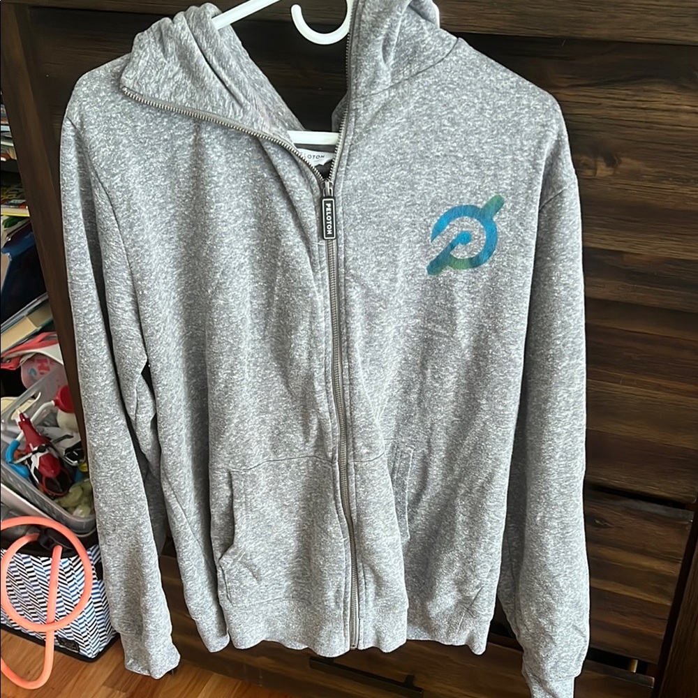 Gray Zip-Up Hoodie - Peloton